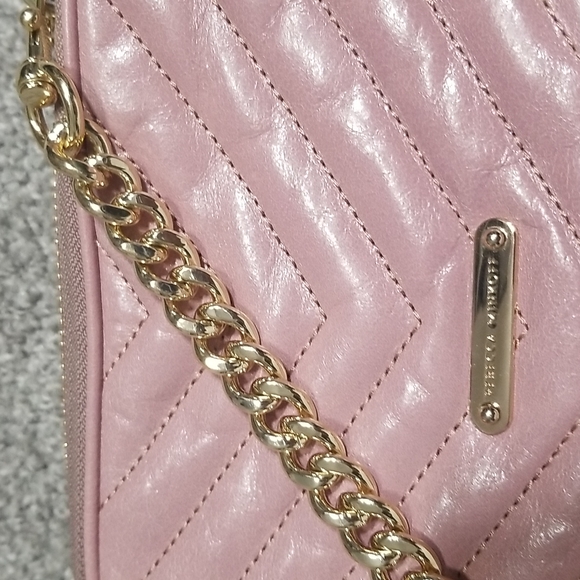 Rebecca Minkoff Quilted Leather Small Double Zipped Crossbody In Fawn - Picture 10 of 13